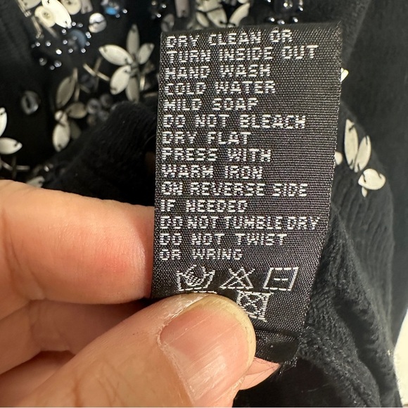 Michael Simon sz. S black snowflake embellished sweater, cardigan, holiday, xmas - Picture 10 of 10